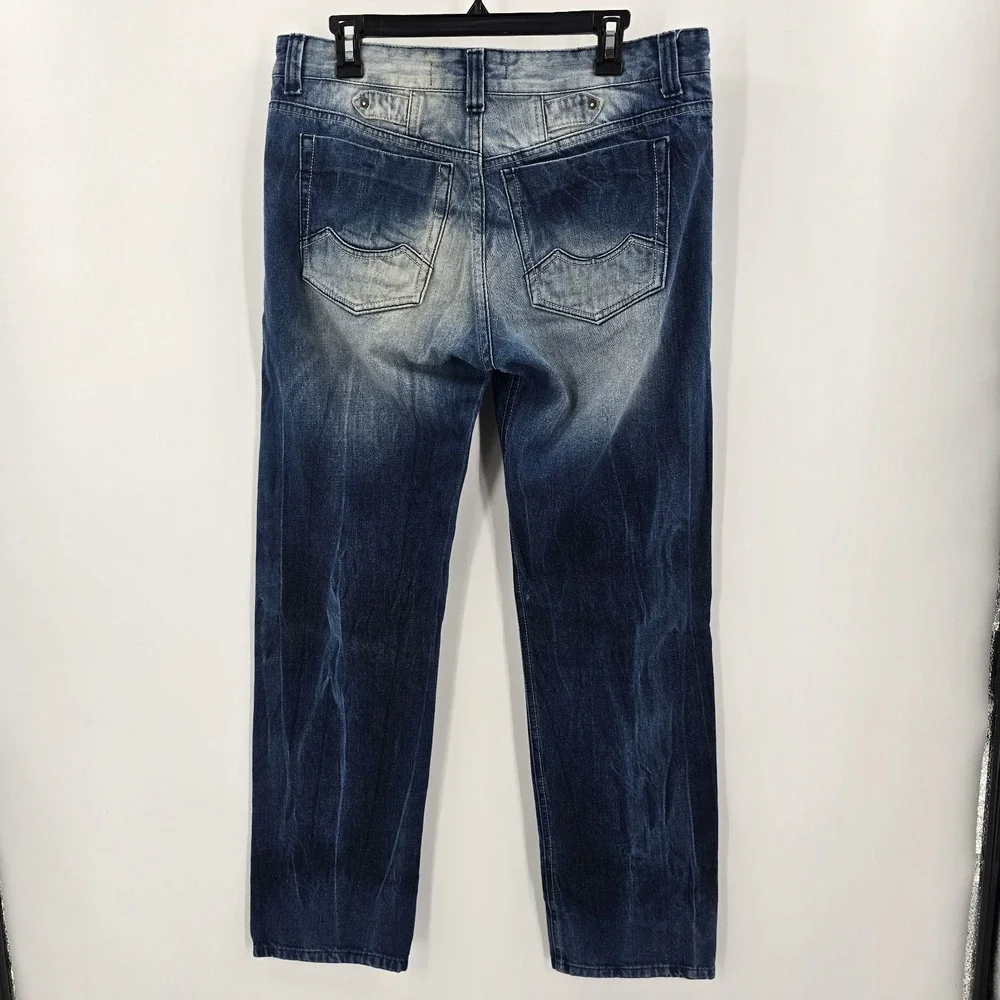 Chevignon 57 Mens‎ Jeans 34 Vintage Fade Western Vibe Thick Denim